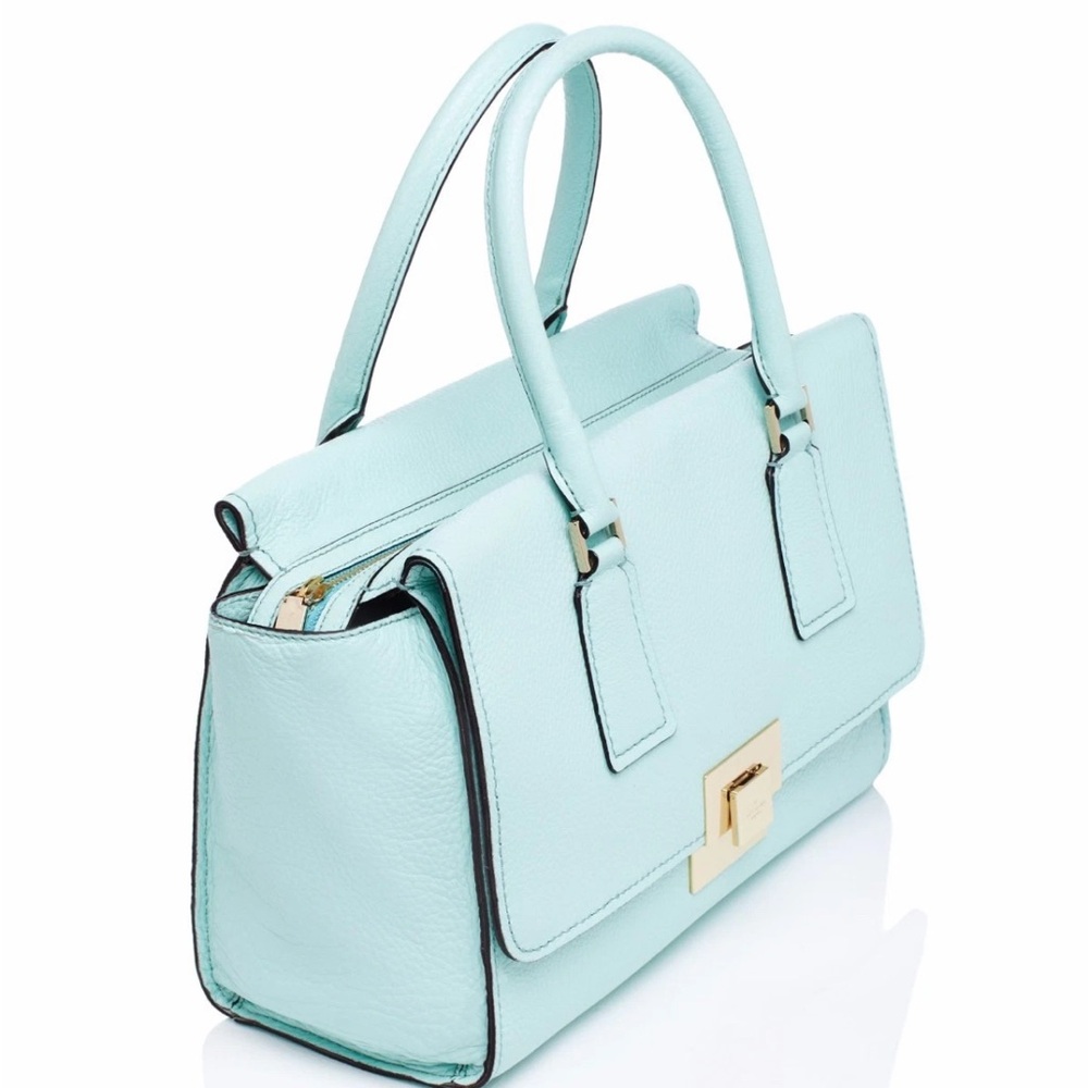 KATE SPADE AMELIA STREET JOANA Cloud Blue ITALIAN LEATHER SATCHEL MSRP $648 NWOT